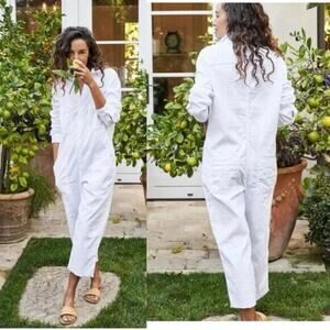 Frank & Eileen Northern Ireland long sleeve white playsuit jumpsuit size Small